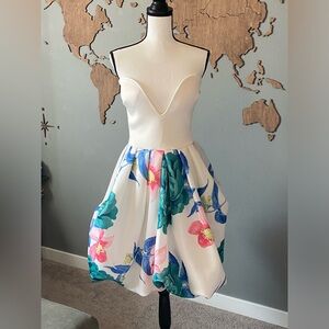 Akira Neoprene/Scuba Knit Floral Dress